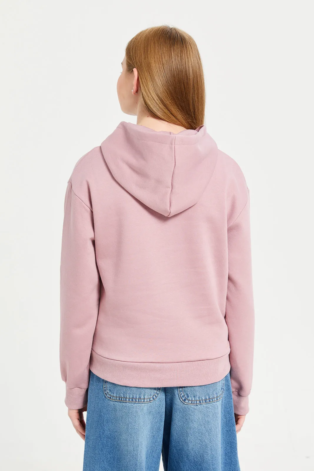 Senior Girls Pink Hooded Sweatshirt