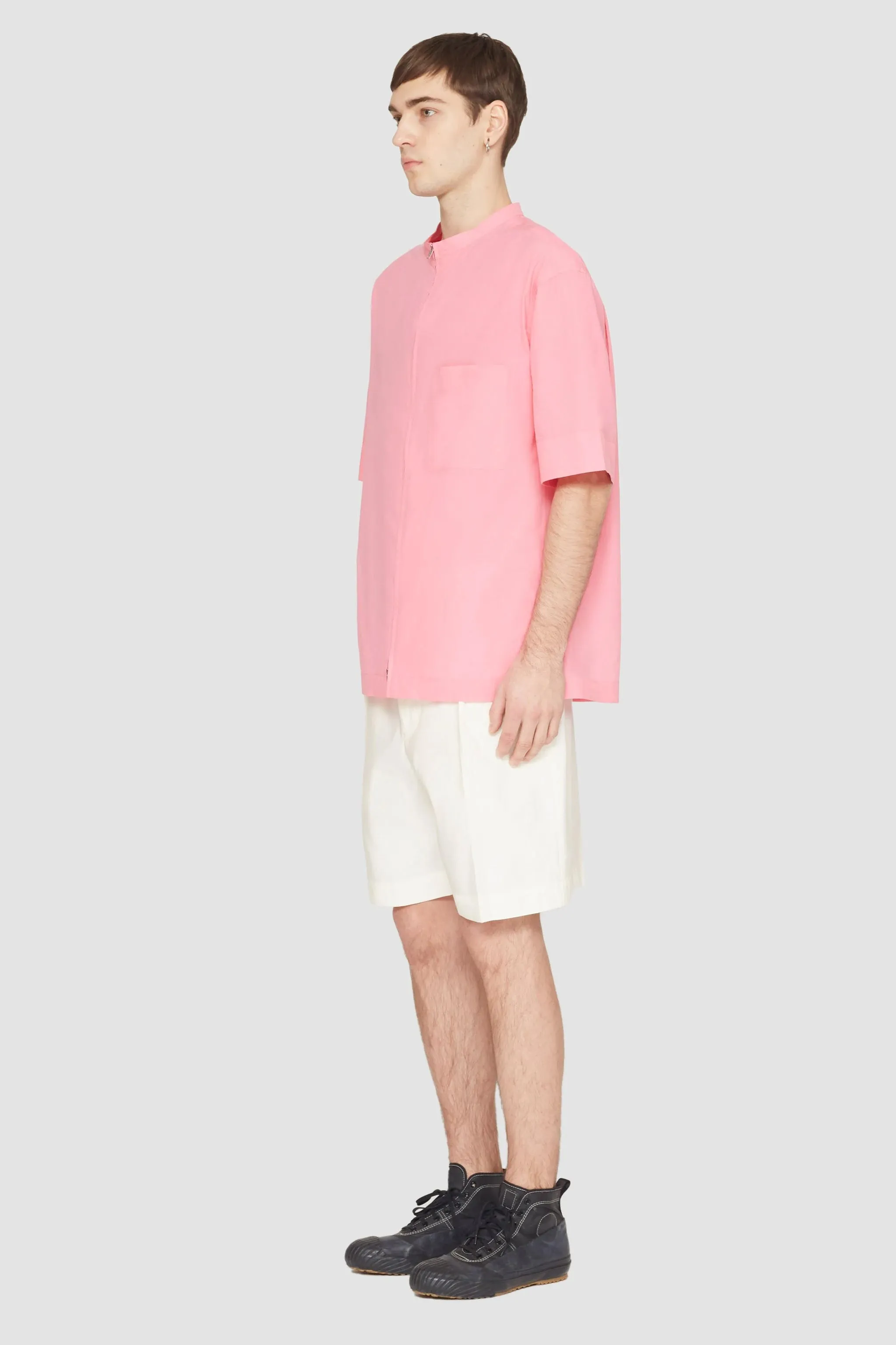 Short Sleeve Zip-Front Shirt