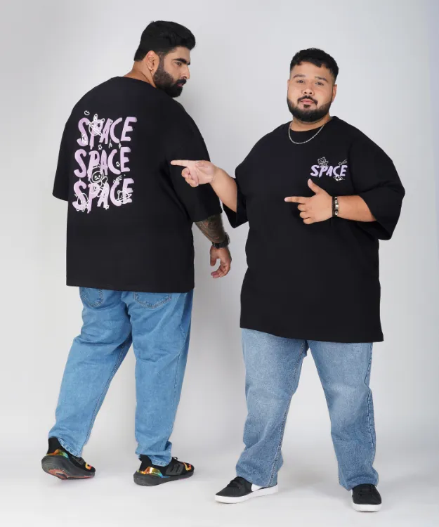 Space Heavy Weight Plus Size Drop Shoulder T-shirt