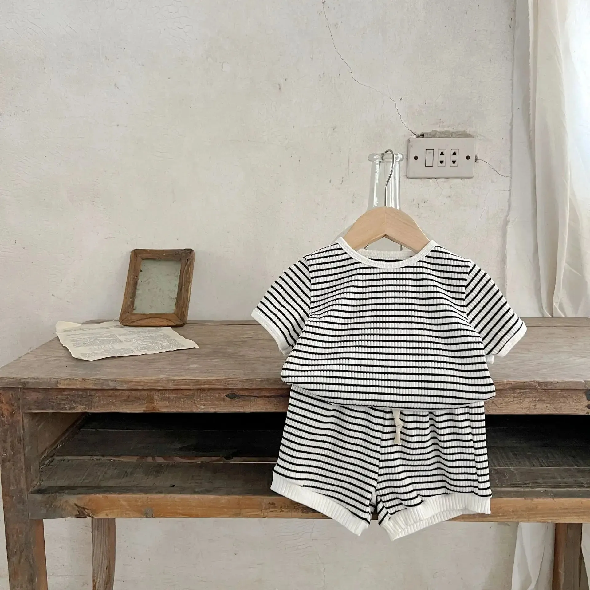 Summer Infant Boys Short Sleeve Striped Tops  Shorts