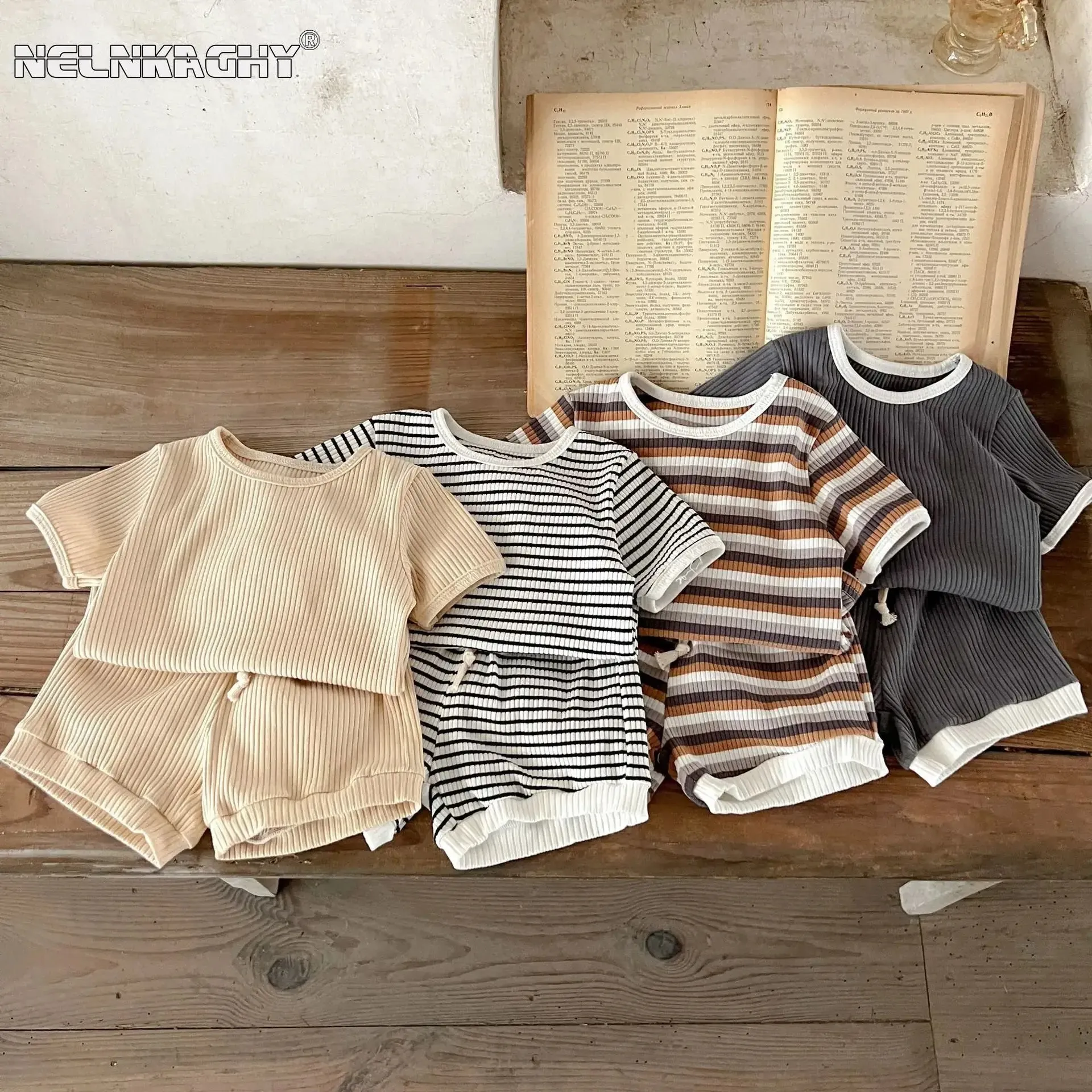 Summer Infant Boys Short Sleeve Striped Tops  Shorts