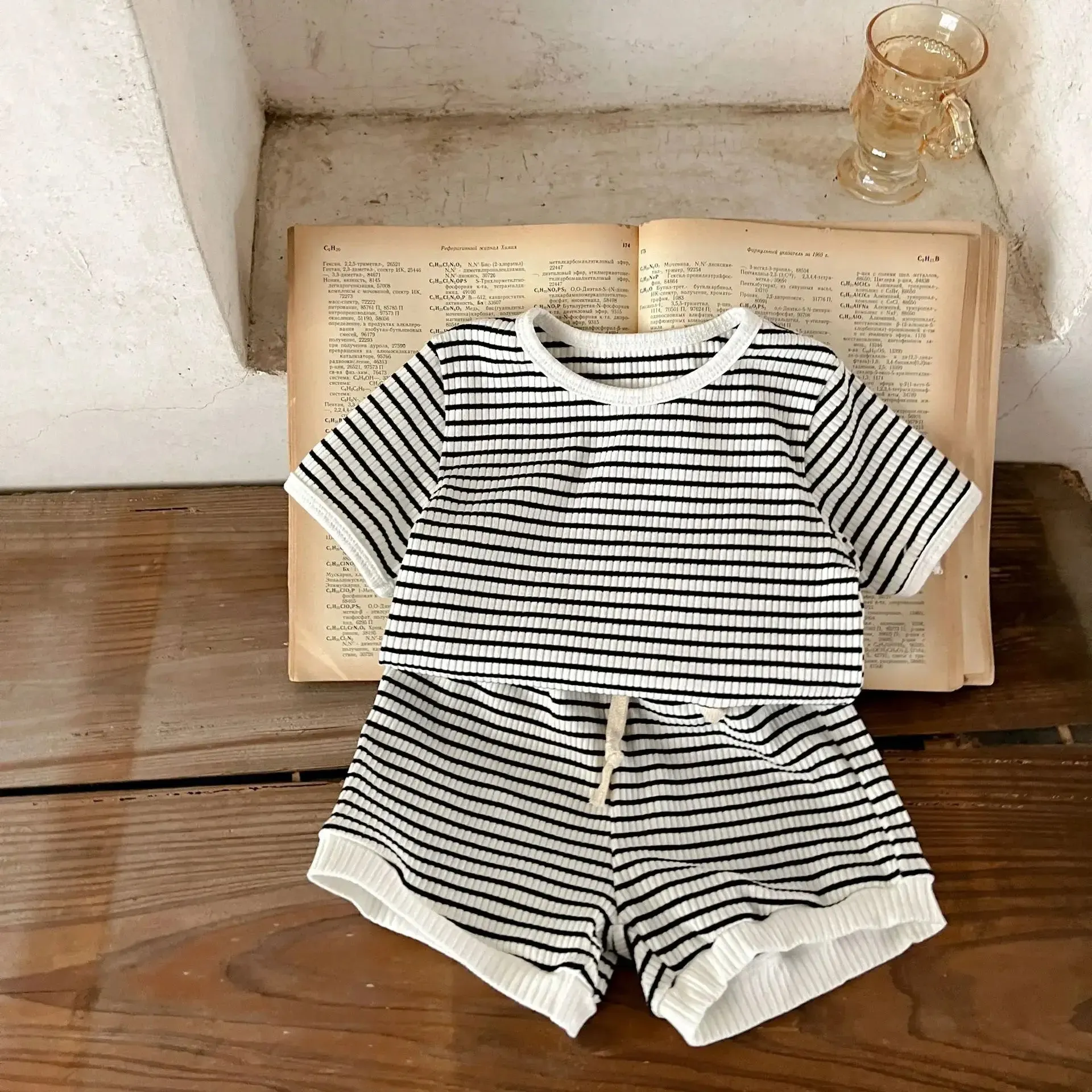 Summer Infant Boys Short Sleeve Striped Tops  Shorts