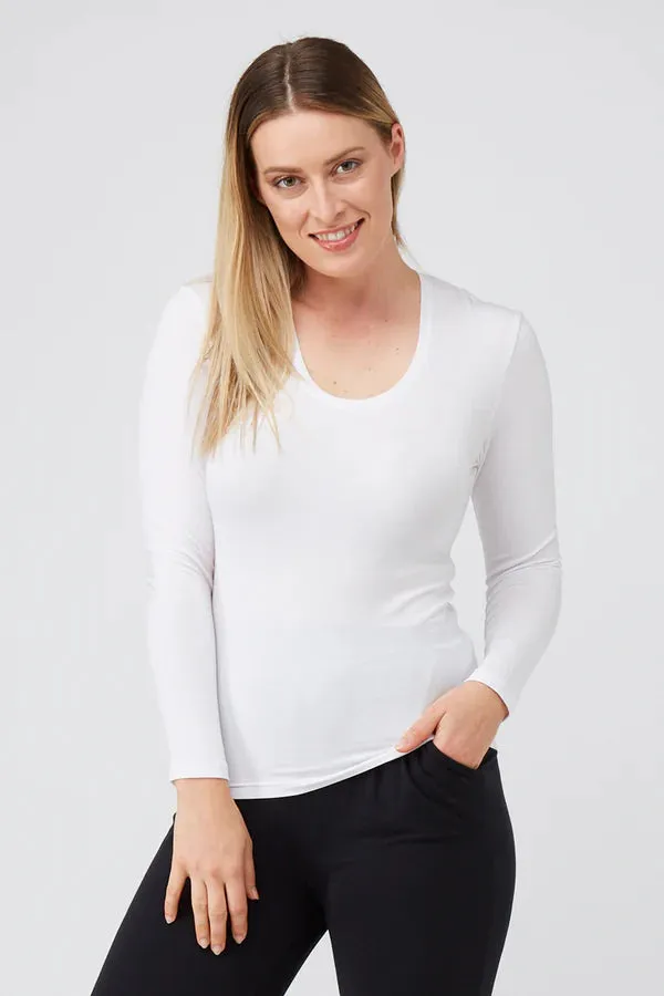 Tani Scoop Neck Long Sleeve Top