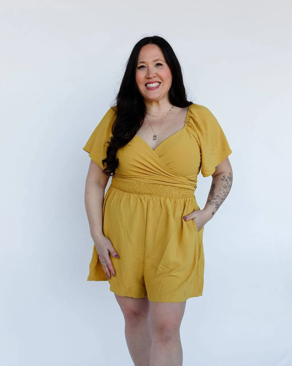 The Good as Gold Reversible Wrap Romper