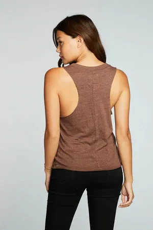 TRIBLEND JERSEY V NECK DEEP ARMHOLE MUSCLE TANK