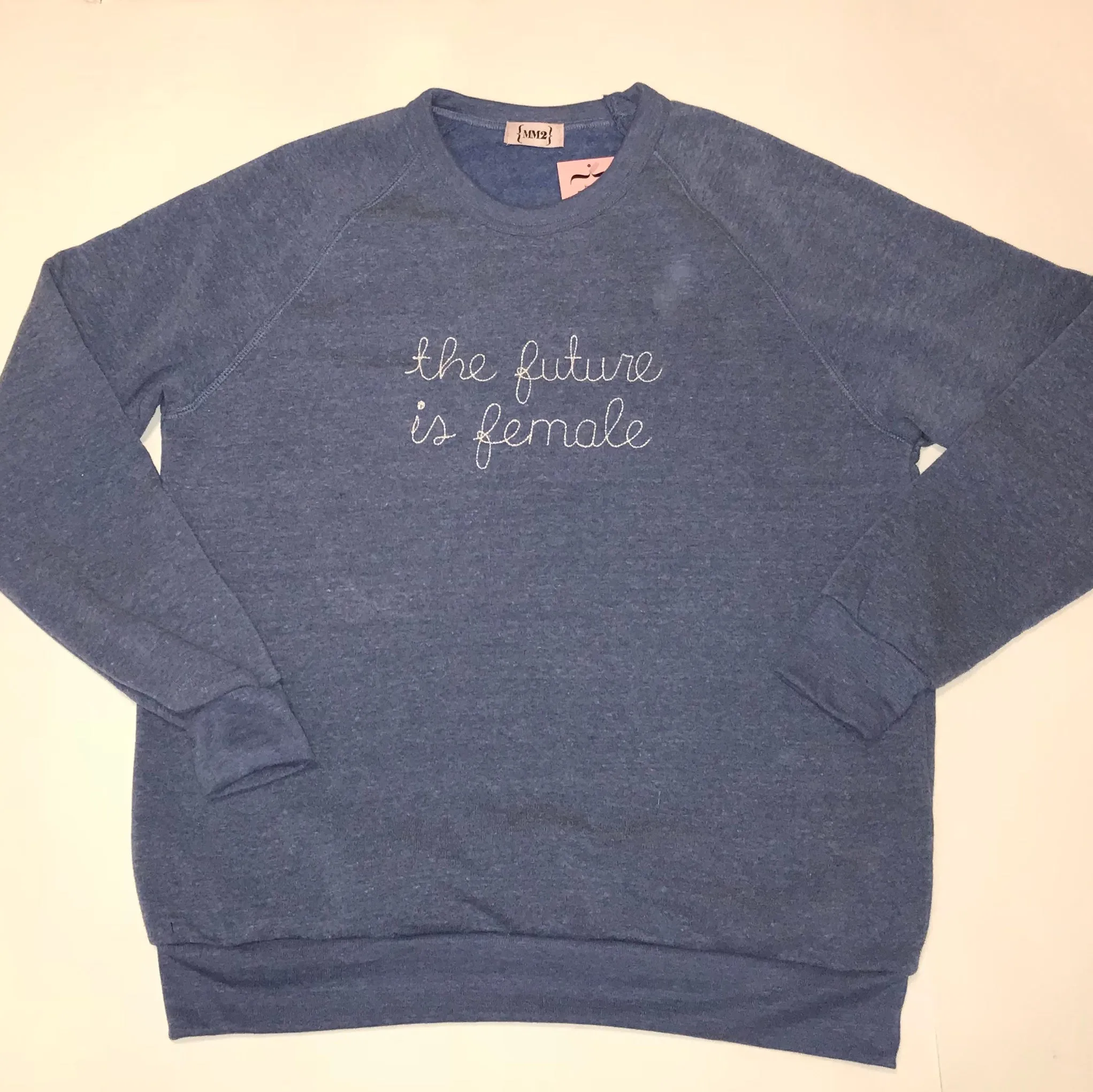 Unisex raglan sleeve pullover sweatshirts custom embroidered with roevember, the future is female, 1973, we say gay or anything you feel like saying across your chest!