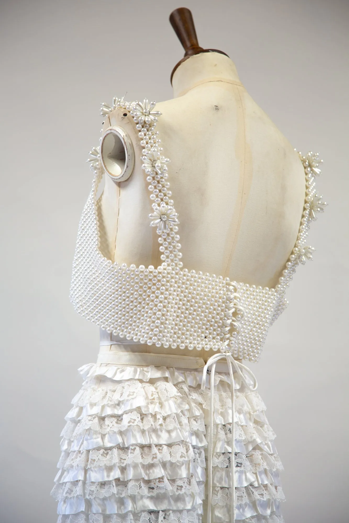 Vintage 1960s Pearl Beaded Bra Top