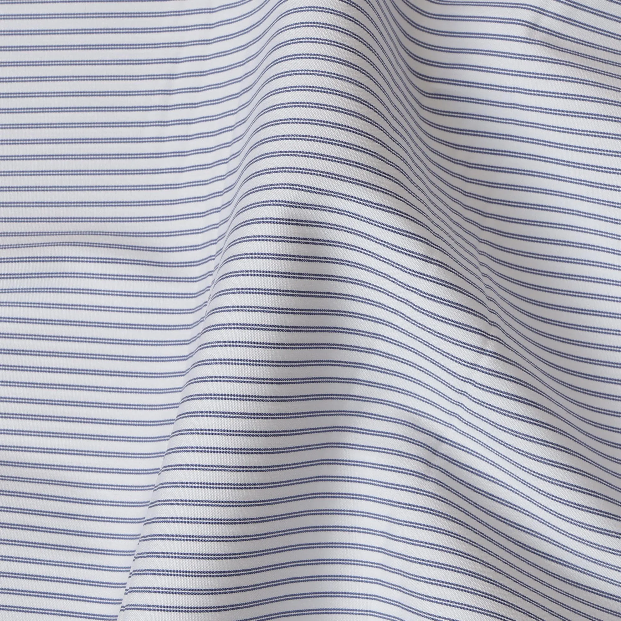 White and Grey Micro Striped 100% Cotton Shirting Fabric, 150 cm Width, Made in Italy-D20475