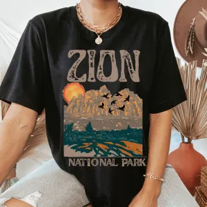 Zion National Park Comfort Colors® Unisex Garment-Dyed T-shirt Trendy Outdoors Hiking Camping in Yam, Mustard, Pepper, White or Black