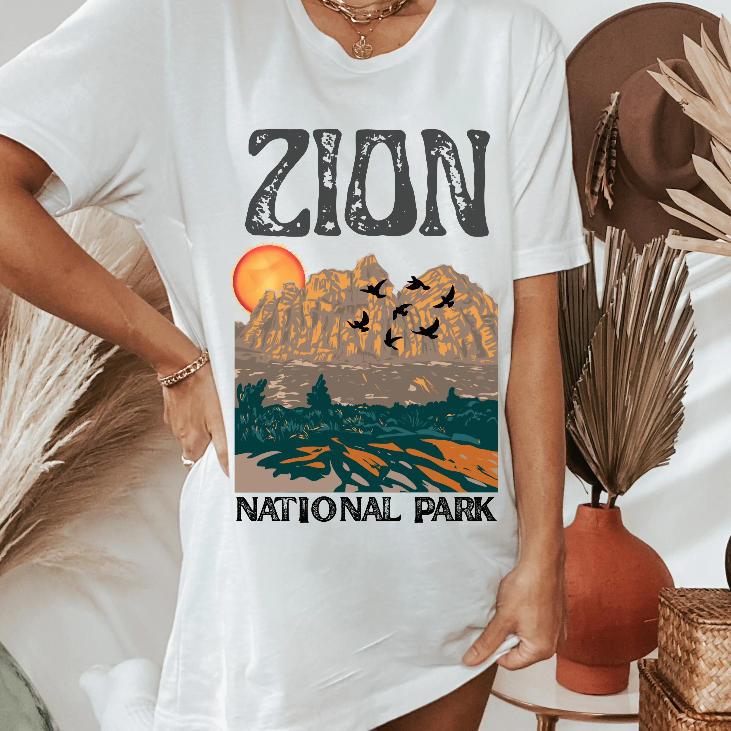 Zion National Park Comfort Colors® Unisex Garment-Dyed T-shirt Trendy Outdoors Hiking Camping in Yam, Mustard, Pepper, White or Black